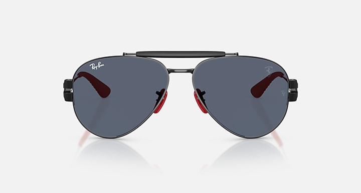 Ray-Ban RB3762M SCUDERIA FERRARI COLLECTION Black; Matte Black with Dark Grey Solid Color lenses - Front