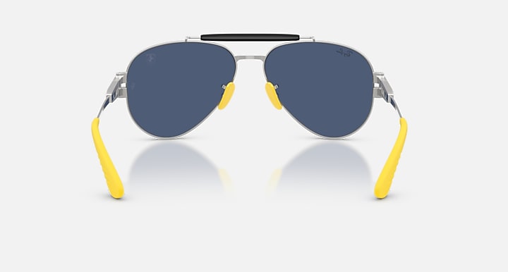 Ray-Ban RB3762M SCUDERIA FERRARI COLLECTION Silver; Matte Silver with Dark Blue Solid Color lenses - Back