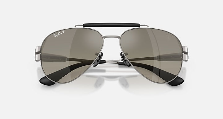 Ray-Ban RB3762M SCUDERIA FERRARI COLLECTION POLARIZED+ LENSES Gunmetal; Matte Gunmetal with Grey Gradient Polarized+ Polarized+ lenses - Closed Front