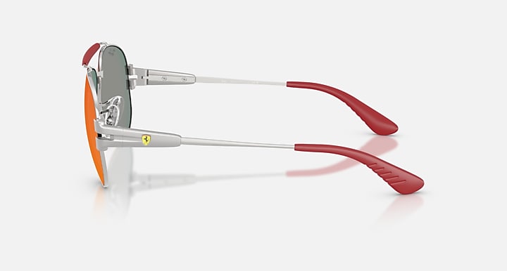 Ray-Ban RB3762M SCUDERIA FERRARI COLLECTION Silver; Matte Silver/Silver with Dark Grey Mirror Blue/Red Solid Color - Mirror lenses - Lateral