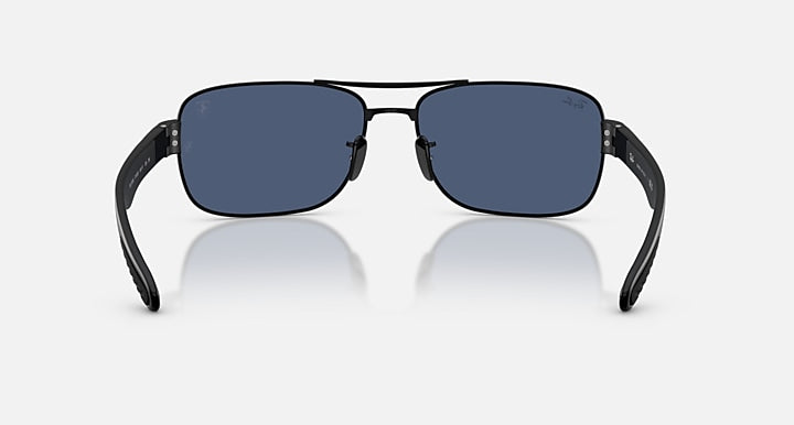 Ray-Ban RB3763M SCUDERIA FERRARI COLLECTION Matte Black with Dark Blue Solid Color lenses - Back