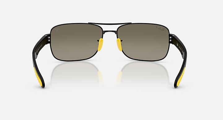 Ray-Ban RB3763M SCUDERIA FERRARI COLLECTION POLARIZED+ LENSES Black with Grey Mirror Grey Gradient Polarized+ Polarized+ lenses - Back