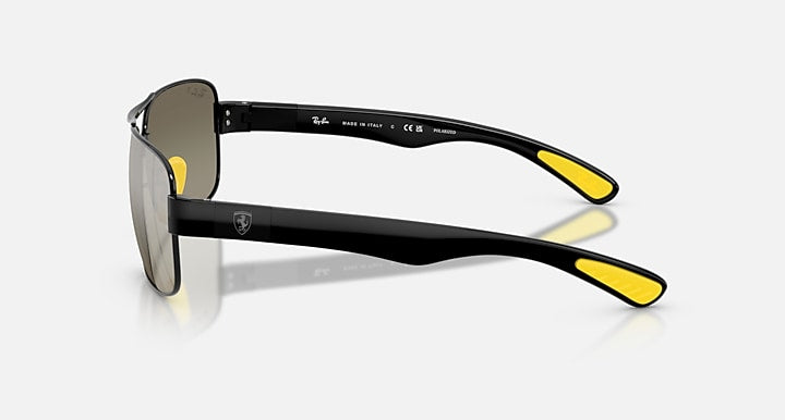 Ray-Ban RB3763M SCUDERIA FERRARI COLLECTION POLARIZED+ LENSES Black with Grey Mirror Grey Gradient Polarized+ Polarized+ lenses - Lateral