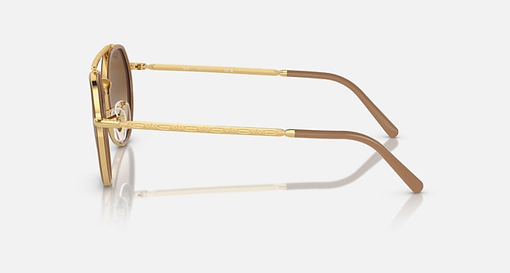Ray-Ban RB3765 Arista Gold with Light Brown Gradient lenses - Lateral