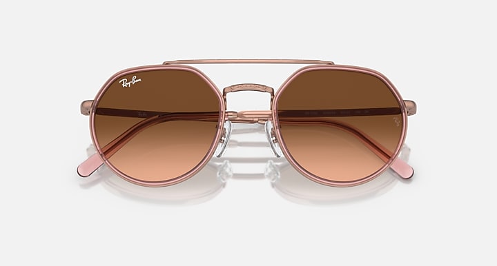 Ray-Ban RB3765 Copper with Pink/Brown Gradient lenses - Closed Front