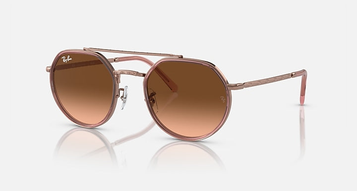 Ray-Ban RB3765 Copper with Pink/Brown Gradient lenses - Quarter
