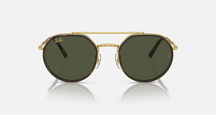 Ray-Ban RB3765 Legend Gold with Green Solid Color lenses - Front