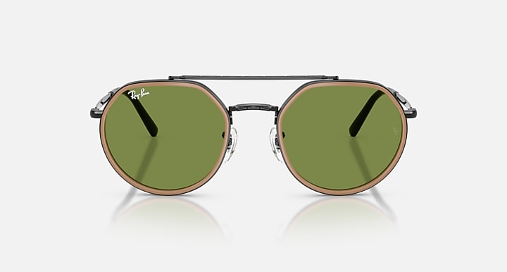 Ray-Ban RB3765 Black with Green Solid Color lenses - Front