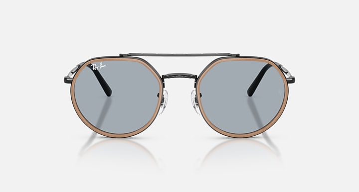 Ray-Ban RB3765 Black with Blue Solid Color lenses - Front