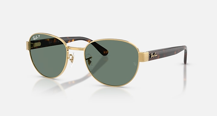 Ray-Ban RB3766 POLARIZED+ LENSES Arista Gold; Havana with Polarized+ Grey Polarized+ lenses - Quarter