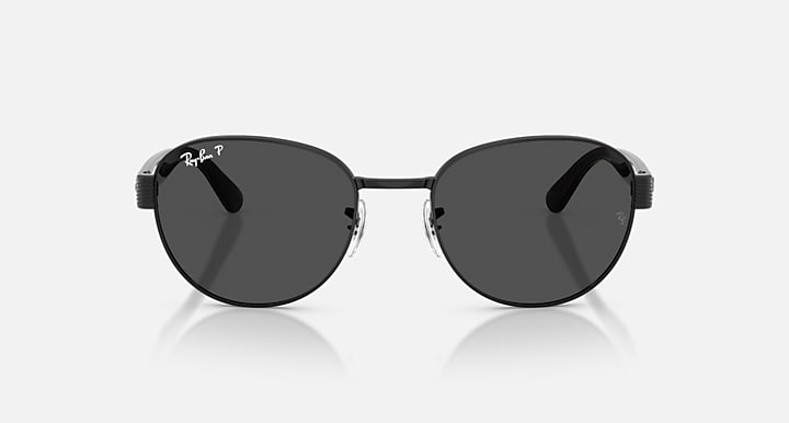 Ray-Ban RB3766 POLARIZED+ LENSES Black; Striped Grey with Polarized+ Dark Grey Polarized+ lenses - Front
