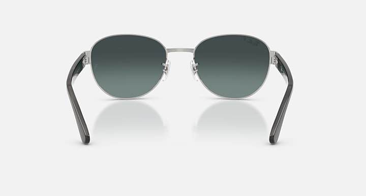 Ray-Ban RB3766 POLARIZED+ LENSES Silver; Striped Grey with Gold Polarized+ Polarized+ lenses - Back