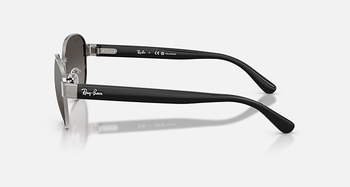 Ray-Ban RB3766 POLARIZED+ LENSES Gunmetal; Black with Mirror Silver Polarized+ Polarized+ lenses - Lateral