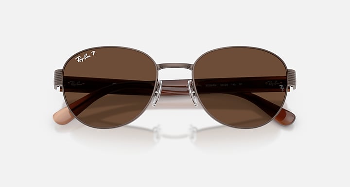 Ray-Ban RB3766 POLARIZED+ LENSES Copper; Striped Brown with Polarized+ Brown Polarized+ lenses - Closed Front