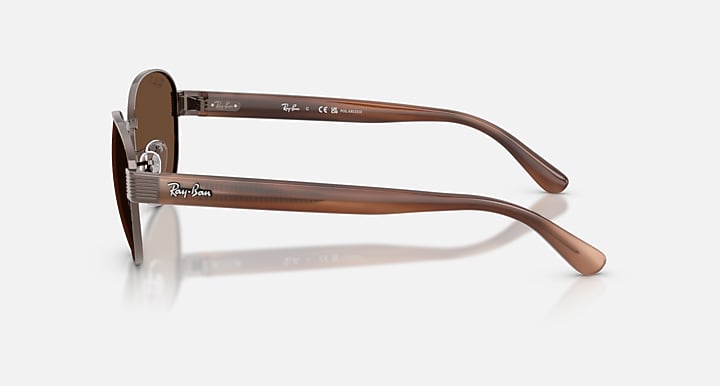 Ray-Ban RB3766 POLARIZED+ LENSES Copper; Striped Brown with Polarized+ Brown Polarized+ lenses - Lateral