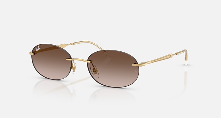 Ray-Ban RB3767 Arista Gold with Gradient Brown Gradient lenses - Quarter