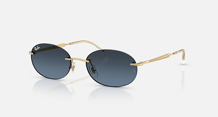 Ray-Ban RB3767 Arista Gold with Blue Gradient Dark Grey Gradient lenses - Quarter