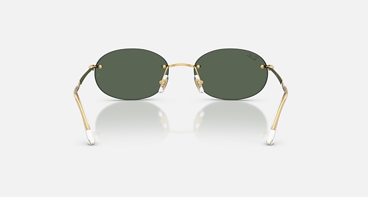 Ray-Ban RB3767 Arista Gold with Dark Green Solid Color lenses - Back
