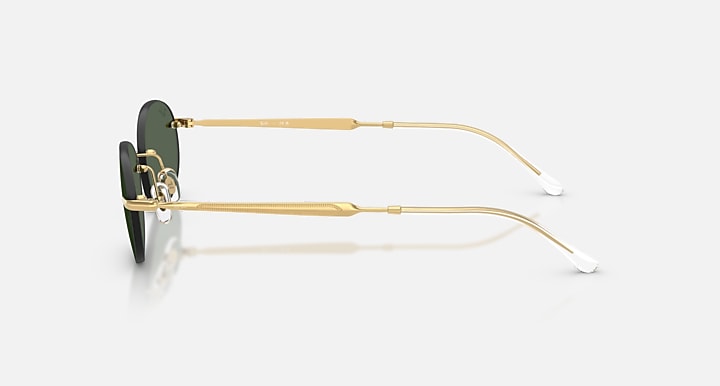 Ray-Ban RB3767 Arista Gold with Dark Green Solid Color lenses - Lateral