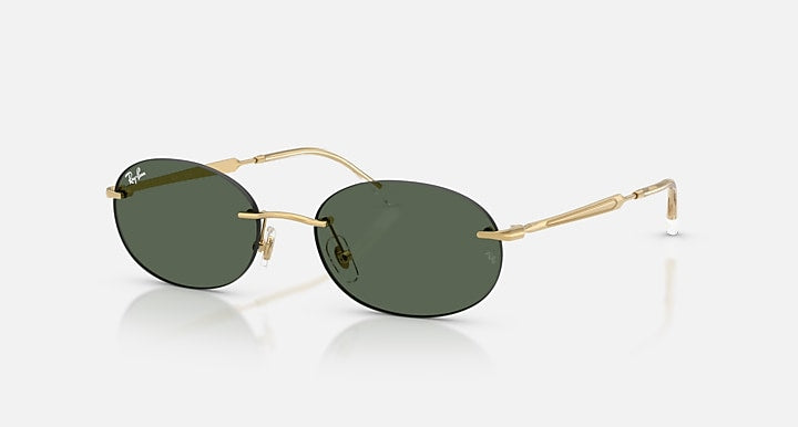 Ray-Ban RB3767 Arista Gold with Dark Green Solid Color lenses - Quarter