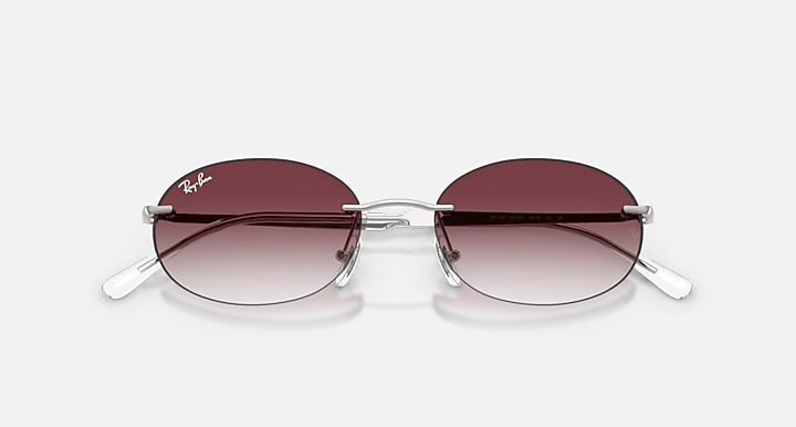 Ray-Ban RB3767 Silver with Clear Gradient Dark Violet Gradient lenses - Closed Front
