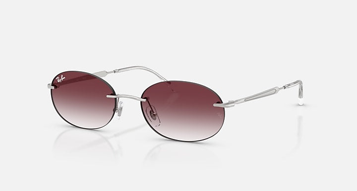 Ray-Ban RB3767 Silver with Clear Gradient Dark Violet Gradient lenses - Quarter