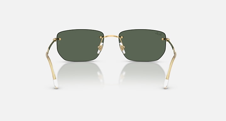 Ray-Ban RB3768 Arista Gold with Dark Green Solid Color lenses - Back