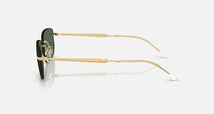 Ray-Ban RB3768 Arista Gold with Dark Green Solid Color lenses - Lateral