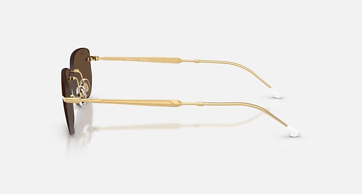 Ray-Ban RB3768 Arista Gold with Dark Brown Solid Color lenses - Lateral