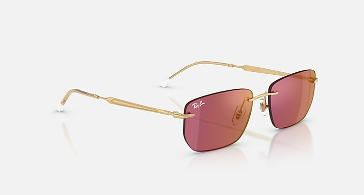 Ray-Ban RB3768 Arista Gold with Dark Violet Mirror Red Solid Color - Mirror lenses - Alternative