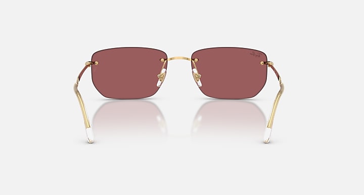 Ray-Ban RB3768 Arista Gold with Dark Violet Mirror Red Solid Color - Mirror lenses - Back