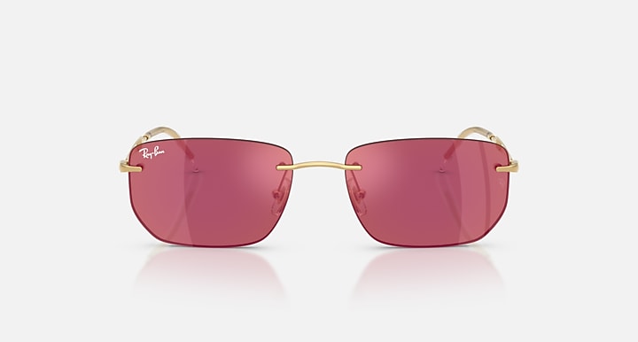 Ray-Ban RB3768 Arista Gold with Dark Violet Mirror Red Solid Color - Mirror lenses - Front