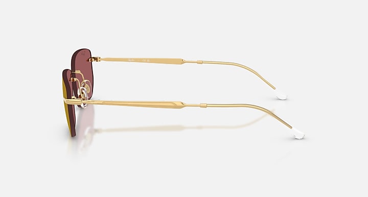 Ray-Ban RB3768 Arista Gold with Dark Violet Mirror Red Solid Color - Mirror lenses - Lateral