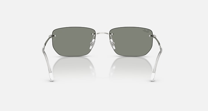 Ray-Ban RB3768 Silver with Green Mirror Green Solid Color - Mirror lenses - Back