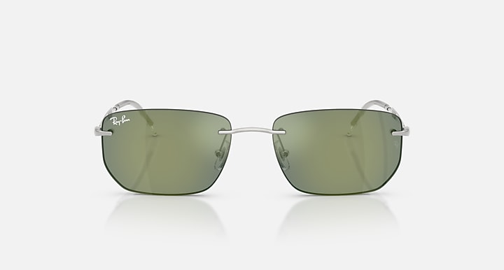 Ray-Ban RB3768 Silver with Green Mirror Green Solid Color - Mirror lenses - Front