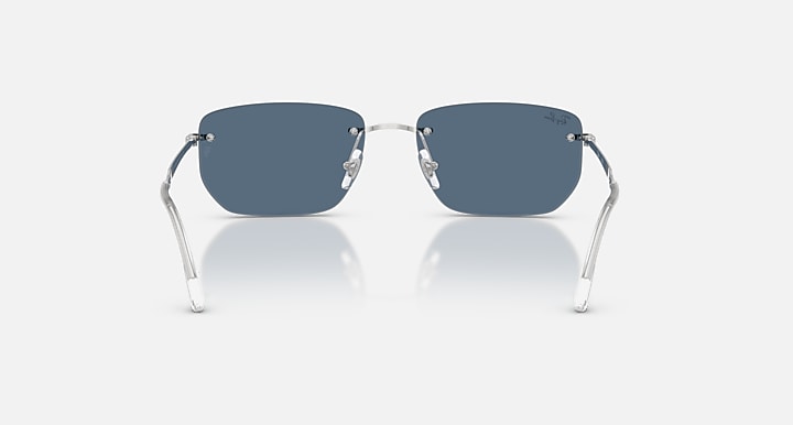 Ray-Ban RB3768 Silver with Dark Blue Solid Color lenses - Back