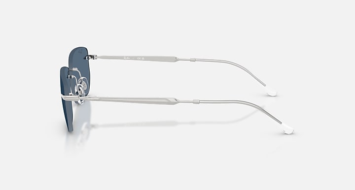 Ray-Ban RB3768 Silver with Dark Blue Solid Color lenses - Lateral