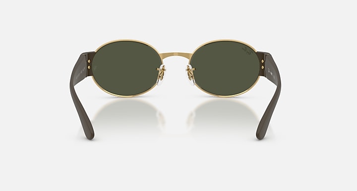 Ray-Ban RB3770 Gold; Sand Brown with Green Solid Color lenses - Back