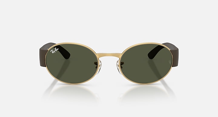 Ray-Ban RB3770 Gold; Sand Brown with Green Solid Color lenses - Front