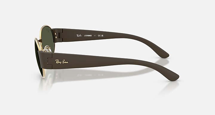 Ray-Ban RB3770 Gold; Sand Brown with Green Solid Color lenses - Lateral