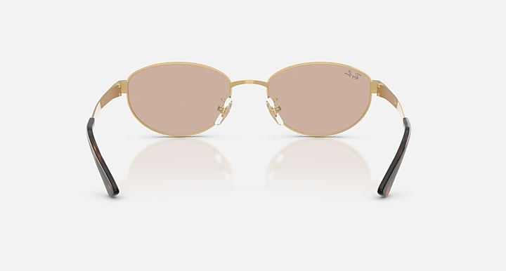 Ray-Ban RB3774D Arista Gold with Light Brown Solid Color lenses - Back