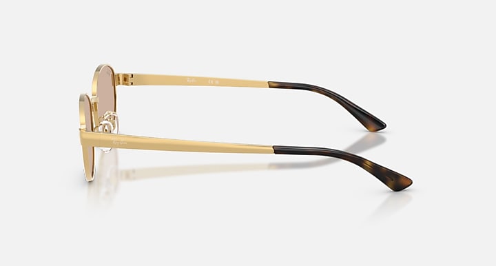 Ray-Ban RB3774D Arista Gold with Light Brown Solid Color lenses - Lateral