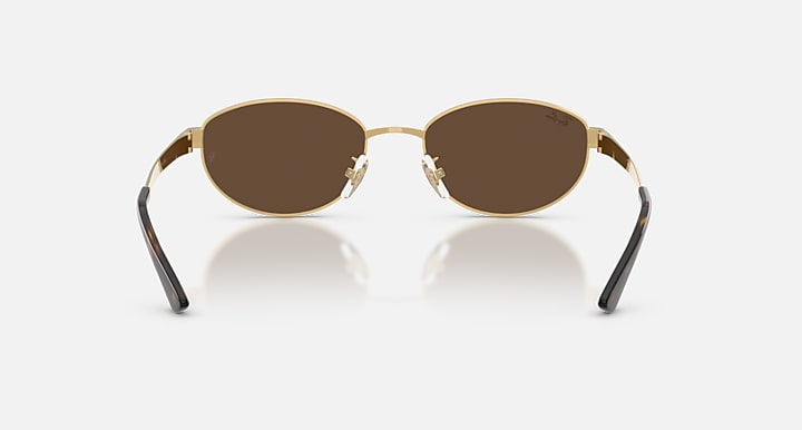 Ray-Ban RB3774D Arista Gold with Dark Brown Solid Color lenses - Back