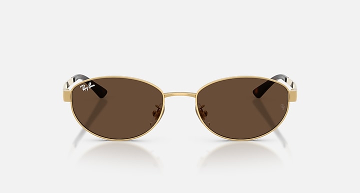 Ray-Ban RB3774D Arista Gold with Dark Brown Solid Color lenses - Front