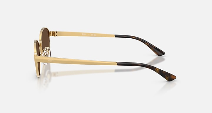 Ray-Ban RB3774D Arista Gold with Dark Brown Solid Color lenses - Lateral