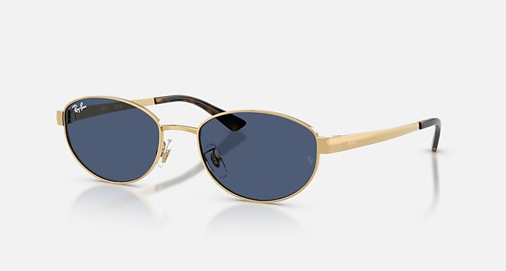 Ray-Ban RB3774D Arista with Dark Blue Solid Color lenses - Quarter