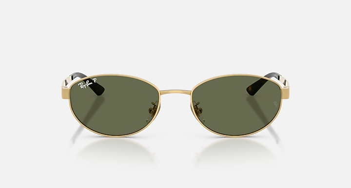Ray-Ban RB3774D Arista Gold with Dark Green Polarized Solid Color lenses - Front
