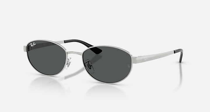 Ray-Ban RB3774D Silver with Dark Grey Solid Color lenses - Quarter
