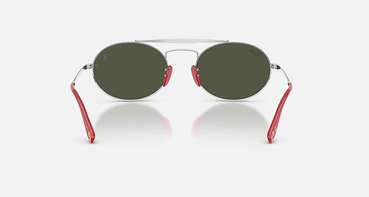 Ray-Ban RB3775M SCUDERIA FERRARI COLLECTION Silver with Green Solid Color lenses - Back