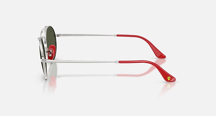 Ray-Ban RB3775M SCUDERIA FERRARI COLLECTION Silver with Green Solid Color lenses - Lateral